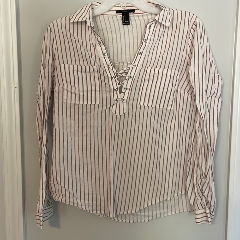 Long Sleeve Linen Top